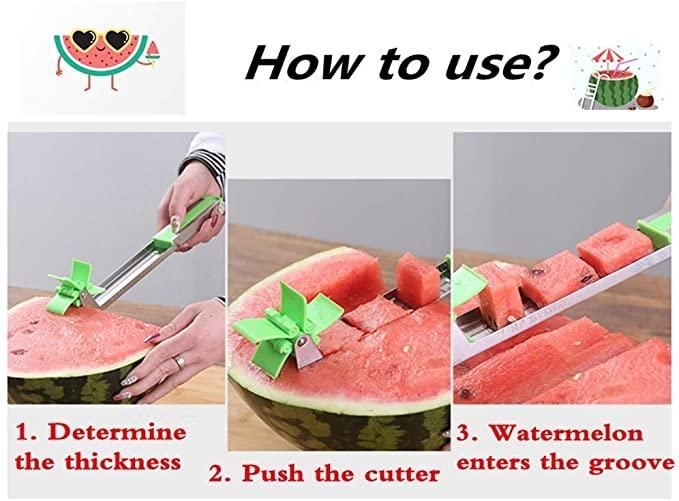 Watermelon Cutter Windmill Watermelon Slicer Cutter Washable Fruit Peeler