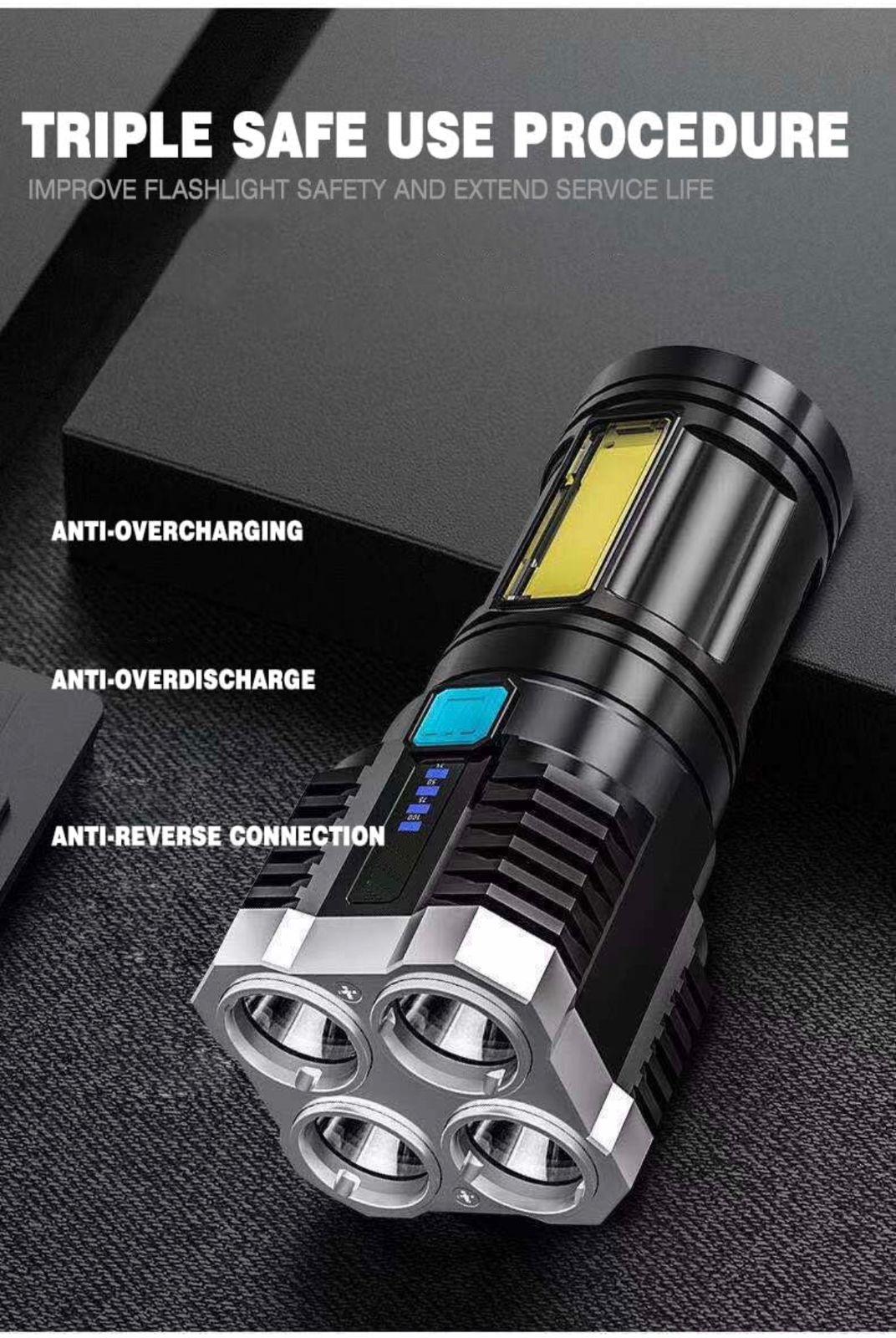 Torch - Usb Rechargeable Led Torch, 600 Lumens Flashlight